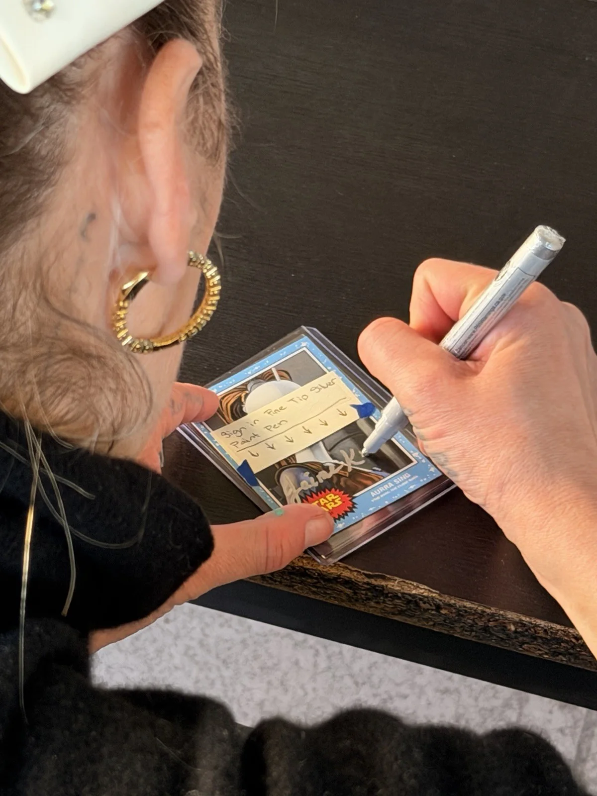 Jaime King — JSA COA Jaime King signed Aurra Sing Topps Living Set Card Art Character Name, изображение 2