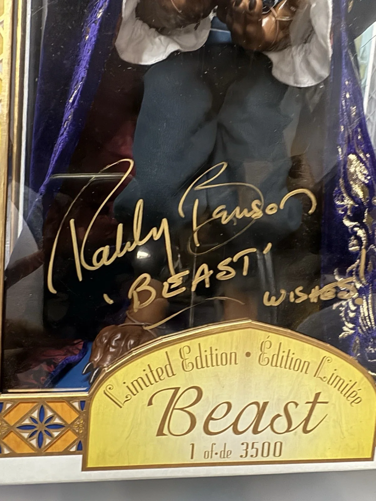 Robby Benson — Robby Benson , Beast , Signed Autographed , Beauty And The Beast Doll , Disney, изображение 2