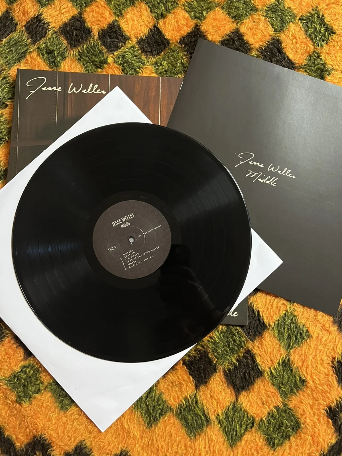JESSE WELLES - Middle SIGNED Autographed Vinyl LP Folk Singer, image 3