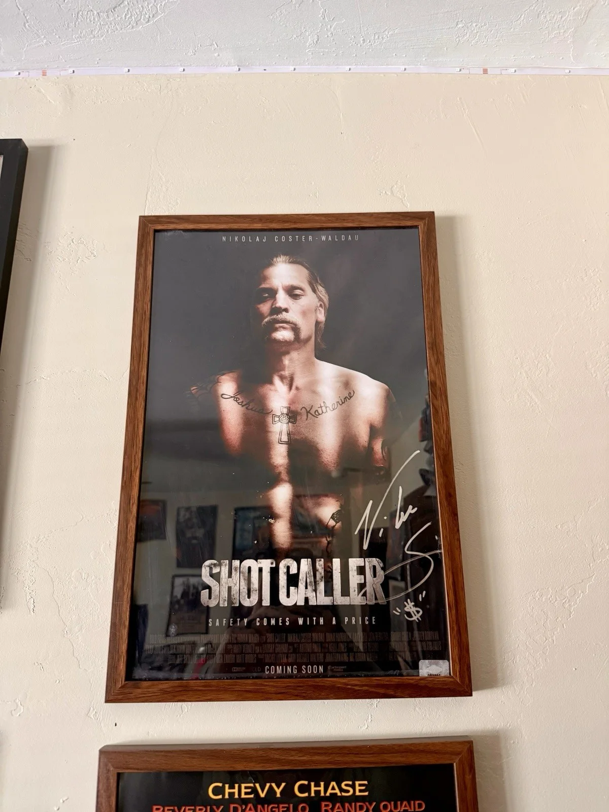 Shotcaller Movie Signed 11x17 Movie Poster Nikolaj Coster-Waldau Framed COA, изображение 3