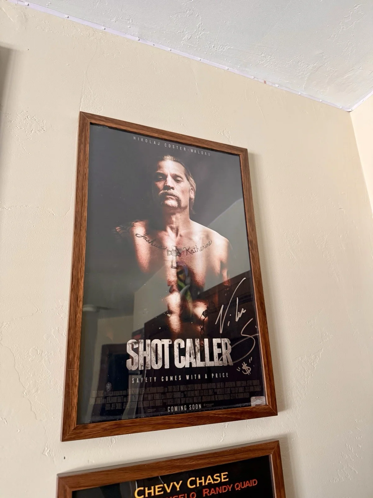 Shotcaller Movie Signed 11x17 Movie Poster Nikolaj Coster-Waldau Framed COA, изображение 4