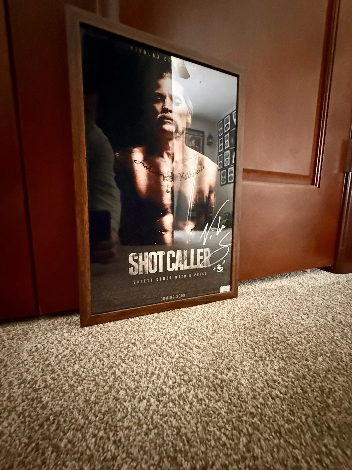 Shotcaller Movie Signed 11x17 Movie Poster Nikolaj Coster-Waldau Framed COA, изображение 5