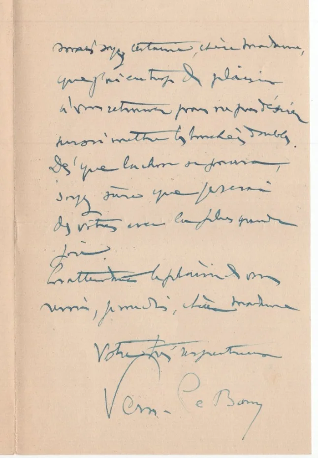 Renée du Minil Signed Letter 1930 / Autographed French Actress, изображение 2