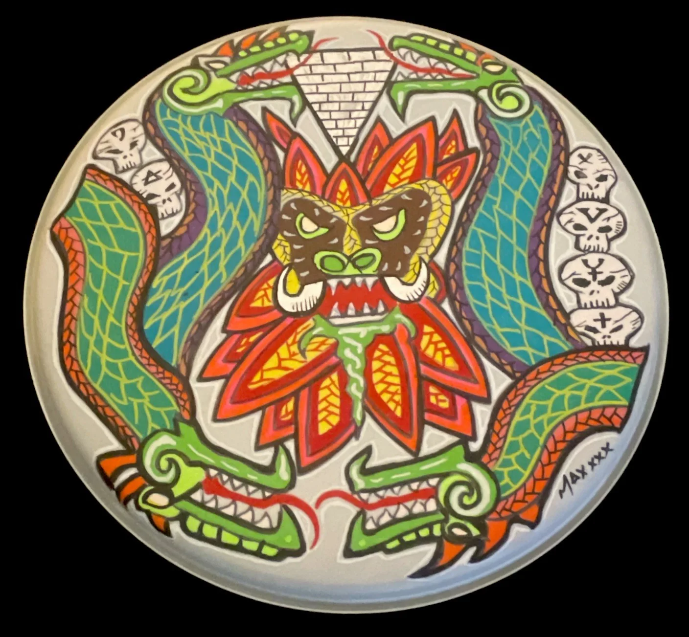 Max Cavalera Painted 15" Drumhead 1/1 Soulfly Sepultura Igor Iggor Conspiracy, image 5