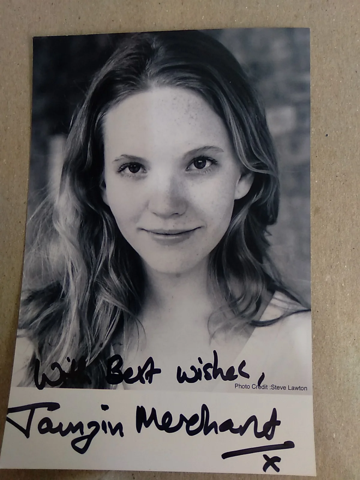 Tamzin Merchant English Actress And Author Signed Autograph 6x4in Photo B&W, изображение 2