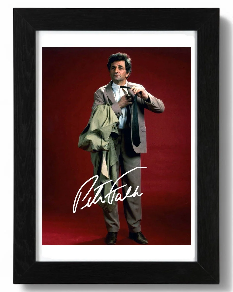 Peter Falk Signed Autograph PHOTO Pre Print Film 6x4/A4/A4 Framed Columbo, изображение 2