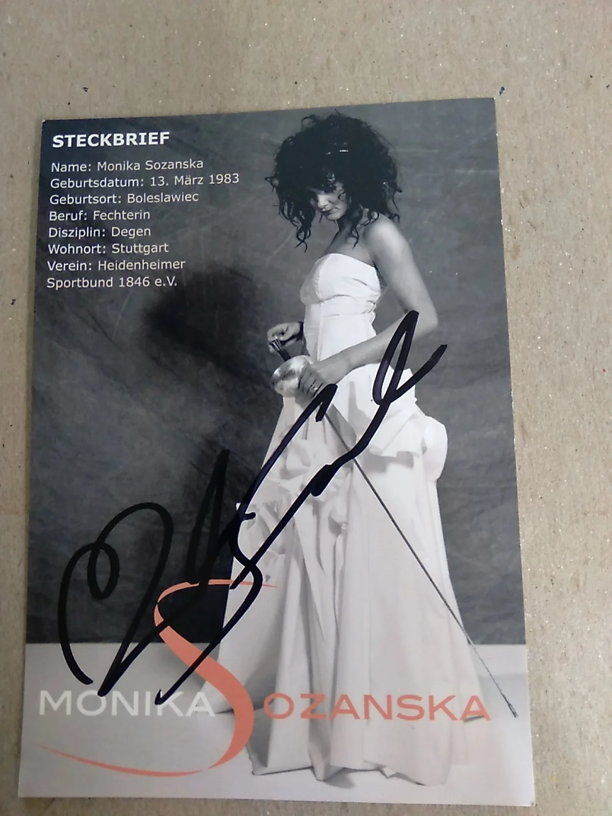 Monika Sozanska Signed Autograph 6x4in Flyer, image 2