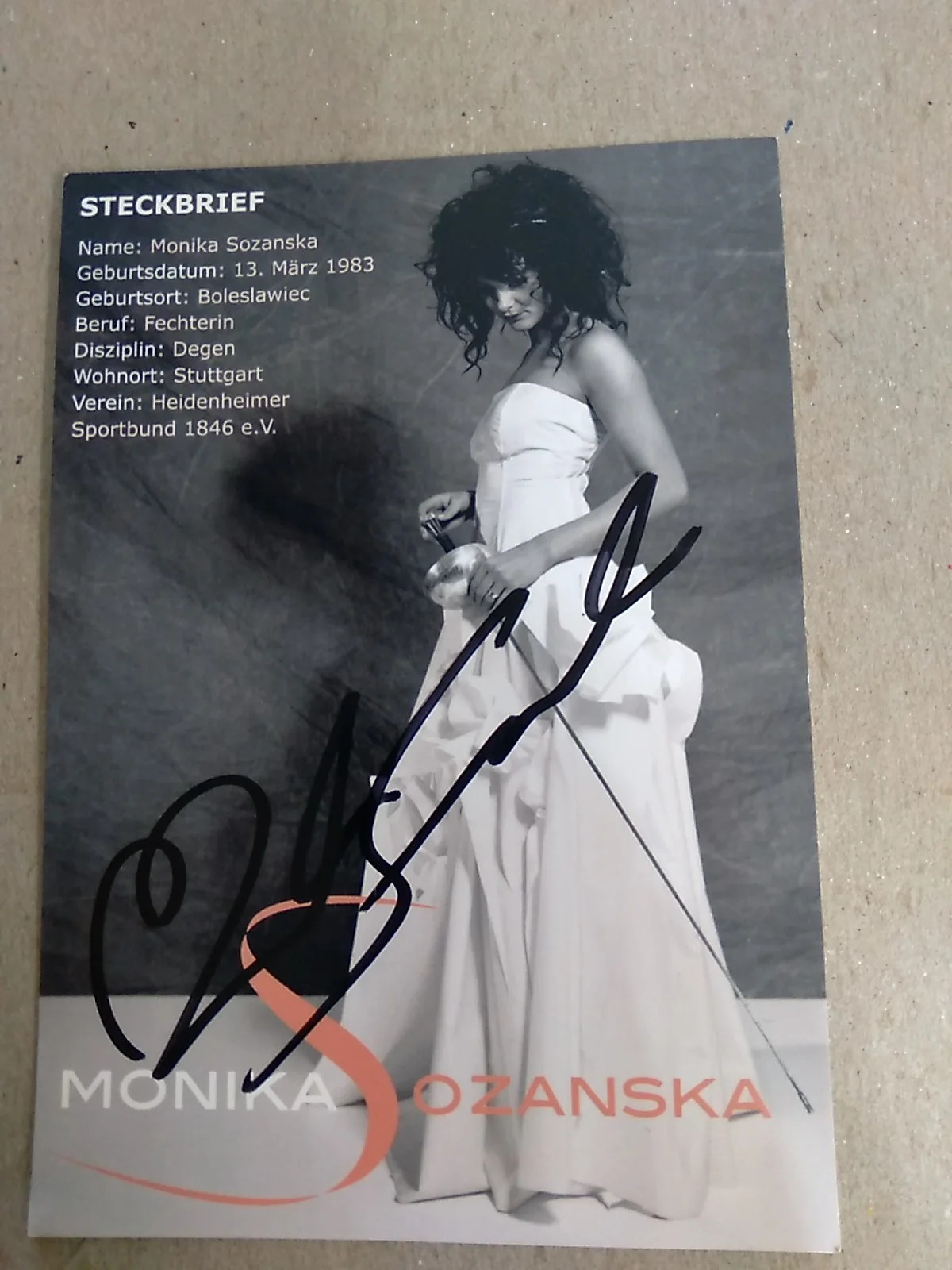 Monika Sozanska Signed Autograph 6x4in Flyer, image 3