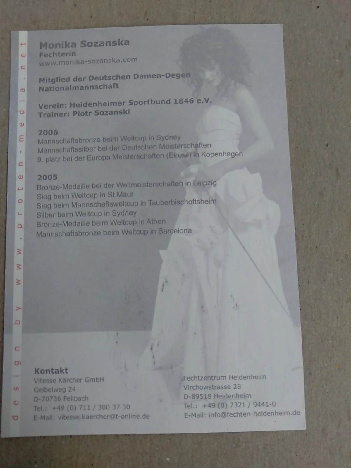 Monika Sozanska Signed Autograph 6x4in Flyer, image 5