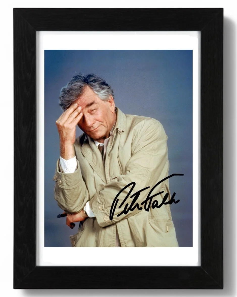 Peter Falk Signed Autograph PHOTO Pre Print Film 6x4/A4/A4 Framed Columbo, изображение 3