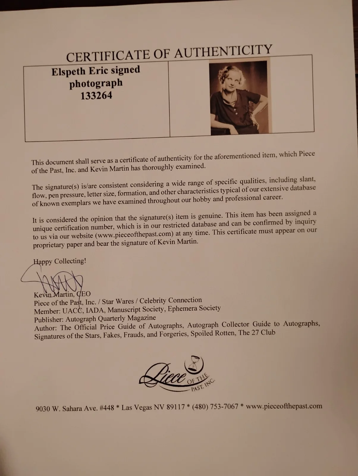 Elspeth Eric — Vintage Elspeth Eric Signed Autograph Photo Still 1935 Broadway's Dead End W/COA, image 2