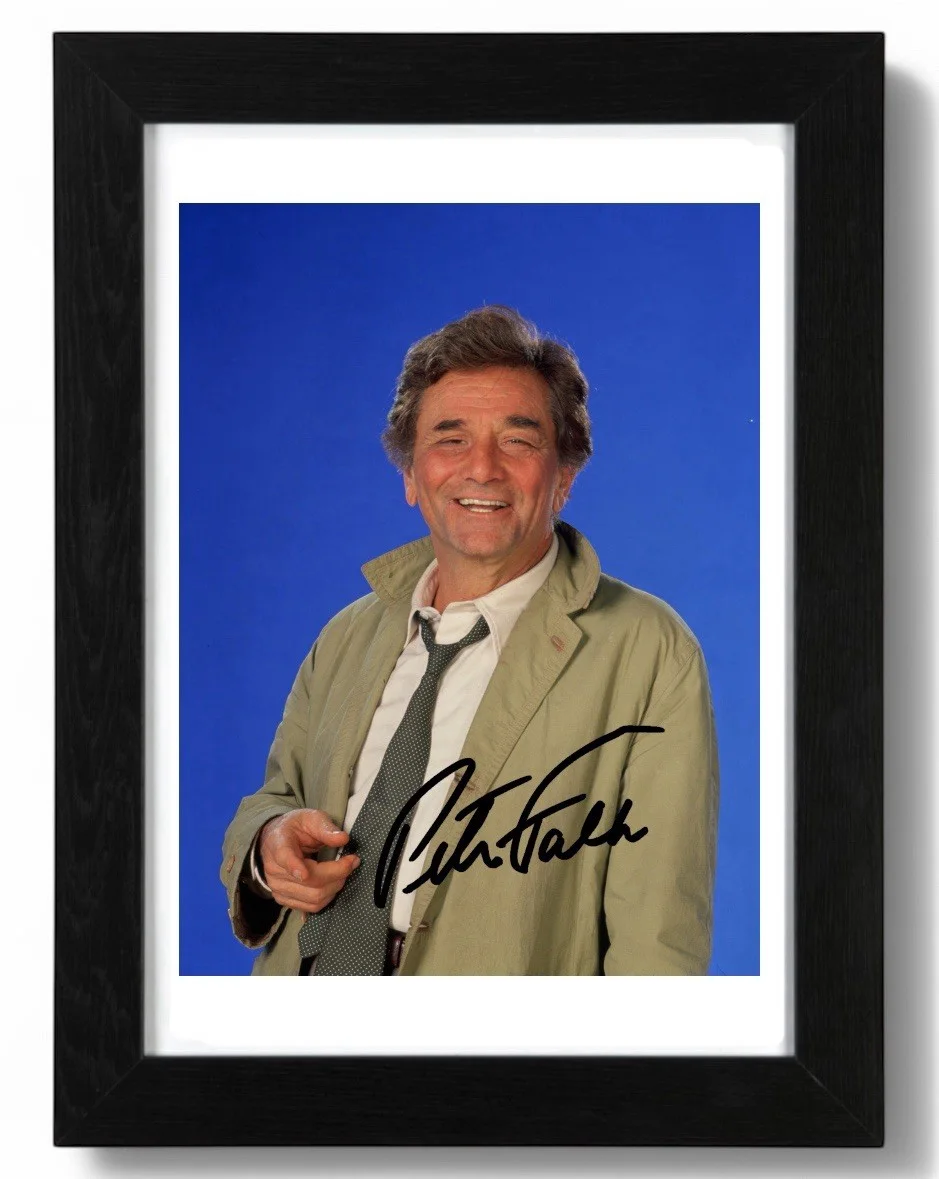 Peter Falk Signed Autograph PHOTO Pre Print Film 6x4/A4/A4 Framed Columbo, изображение 2