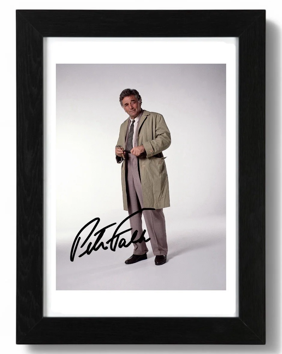 Peter Falk Signed Autograph PHOTO Pre Print Film 6x4/A4/A4 Framed Columbo, изображение 2