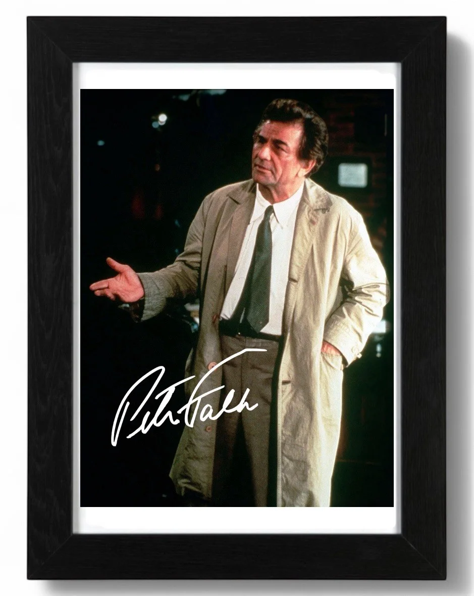 Peter Falk Signed Autograph PHOTO Pre Print Film 6x4/A4/A4 Framed Columbo, изображение 2