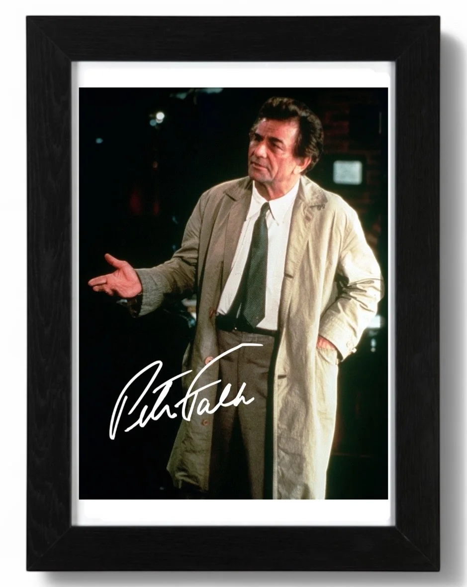 Peter Falk Signed Autograph PHOTO Pre Print Film 6x4/A4/A4 Framed Columbo, изображение 3