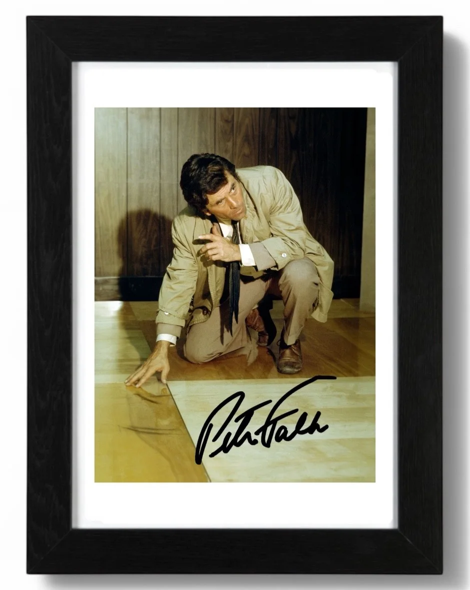 Peter Falk Signed Autograph PHOTO Pre Print Film 6x4/A4/A4 Framed Columbo, изображение 3