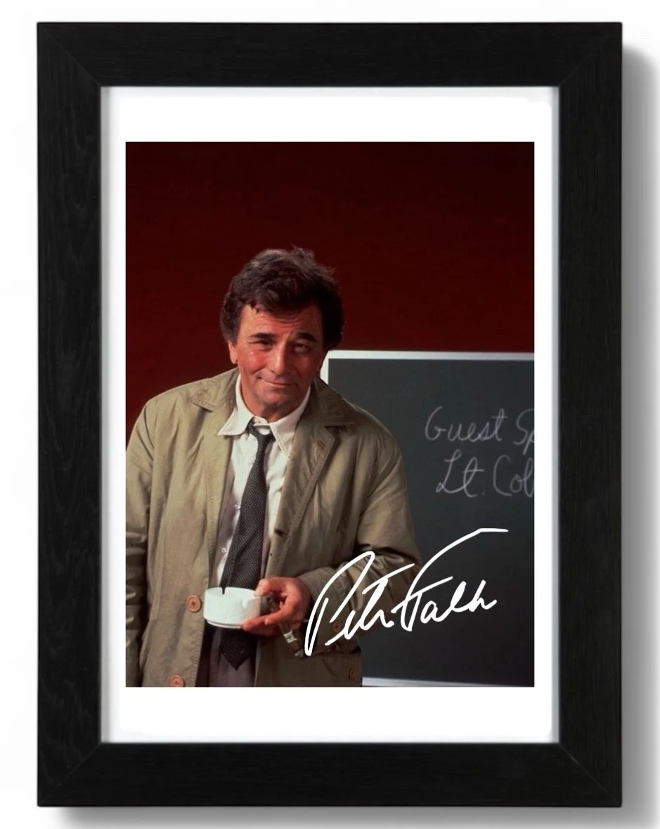 Peter Falk Signed Autograph PHOTO Pre Print Film 6x4/A4/A4 Framed Columbo, изображение 3