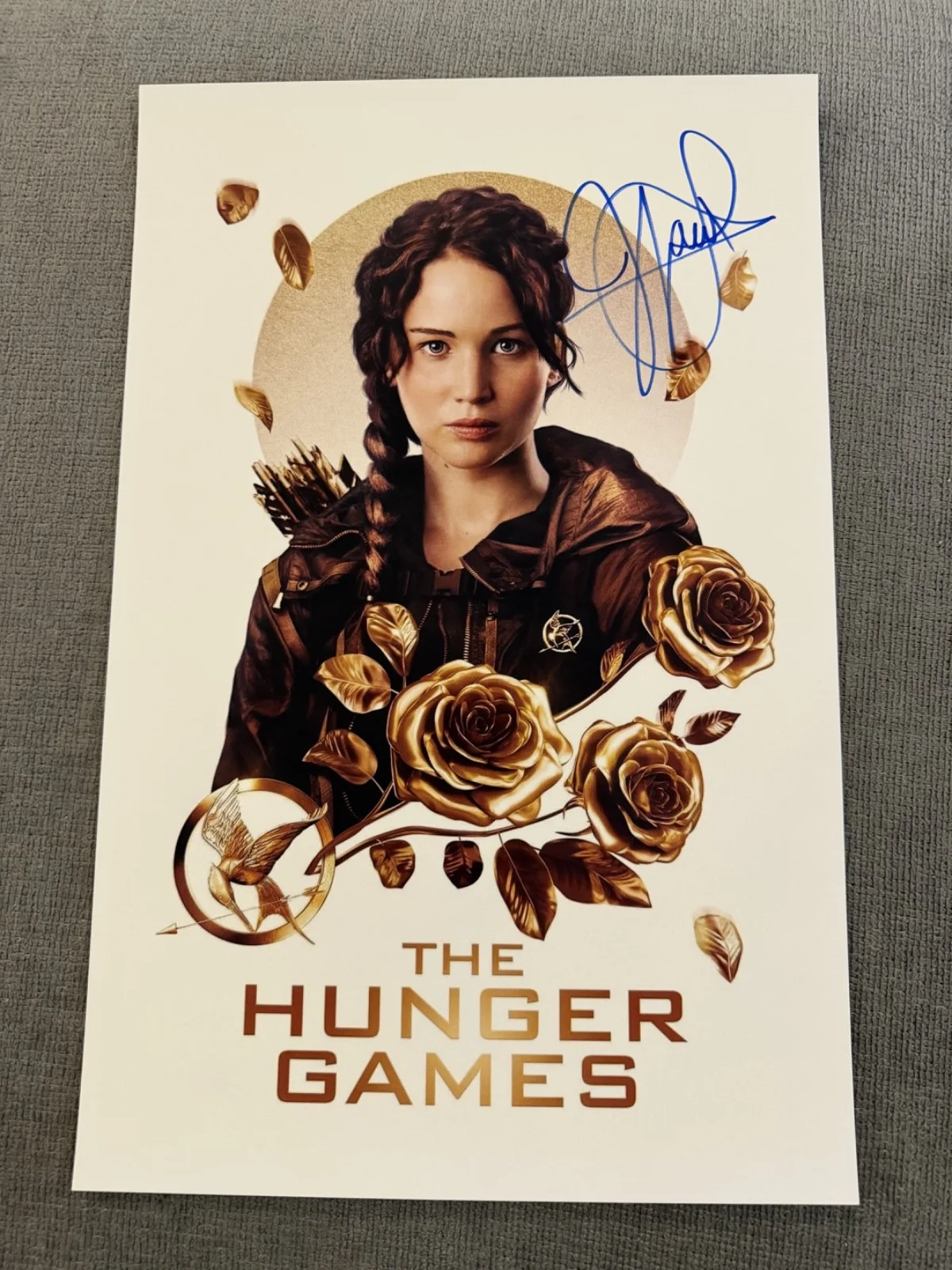 Jennifer Lawrence — Jennifer Lawrence HandSigned & Authenticated w/COA The Hunger Games 11x17 Poster