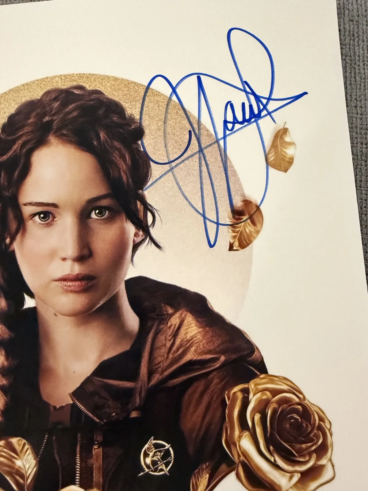 Jennifer Lawrence — Jennifer Lawrence HandSigned & Authenticated w/COA The Hunger Games 11x17 Poster, image 2