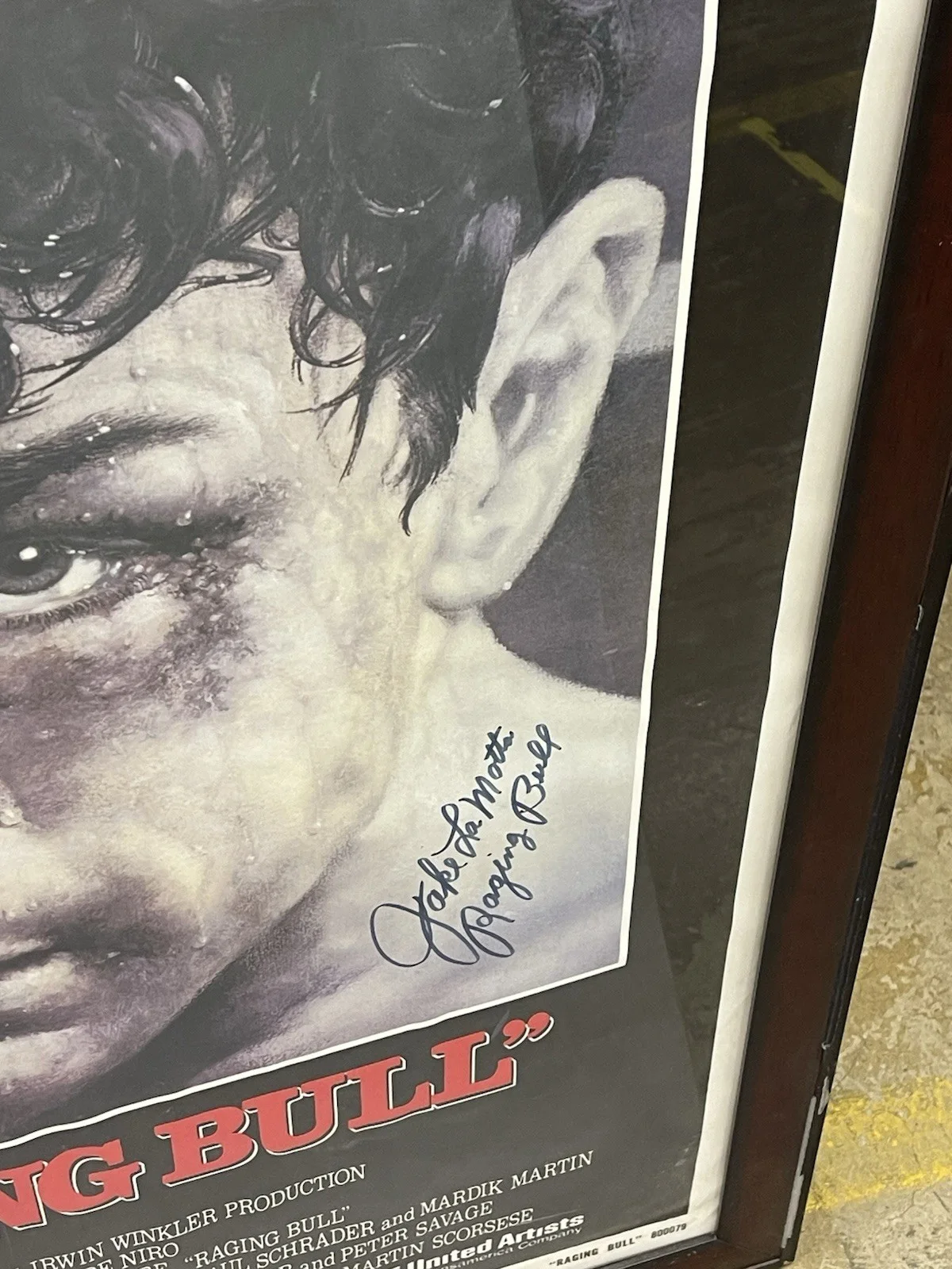Raging Bull Jake LaMotta Autographed Poster Framed With COA, image 2