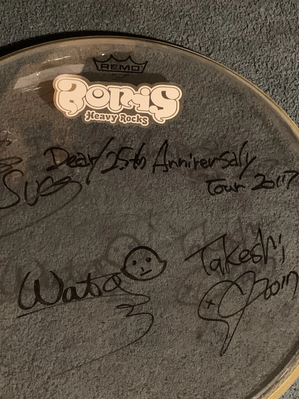 Boris Signed Drum Head Fully Autographed by all members Japan Heavy Rocks Used, изображение 2