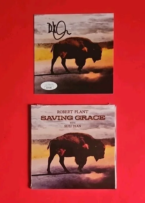 ROBERT PLANT CD "SAVING GRACE" WITH SIGNED PHOTO ART CARD + JSA COA Led Zeppelin, image 2