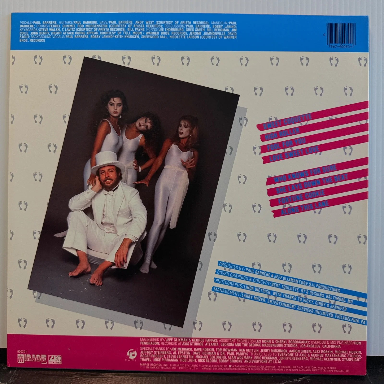 AUTOGRAPHED- PAUL BARRERE (Little Feat) "On My Own Two Feet" vinyl LP 90070-1 NM, изображение 3