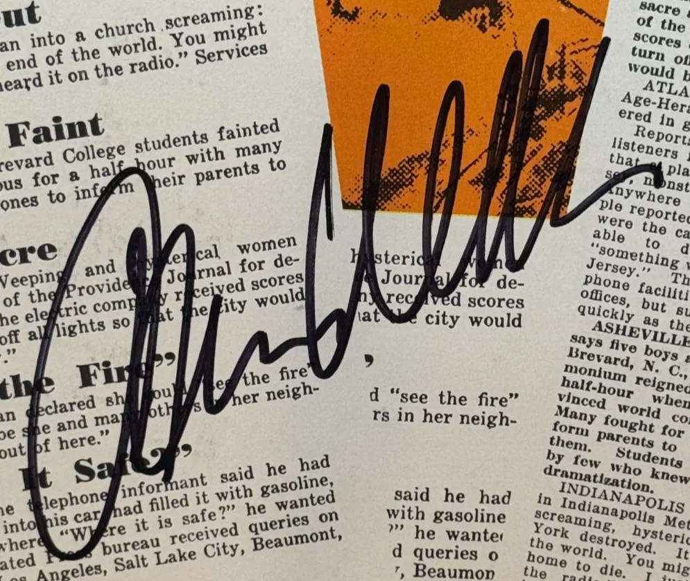 Orson Welles - Twice Signed War of the Worlds Album Cover w/ Record, изображение 4