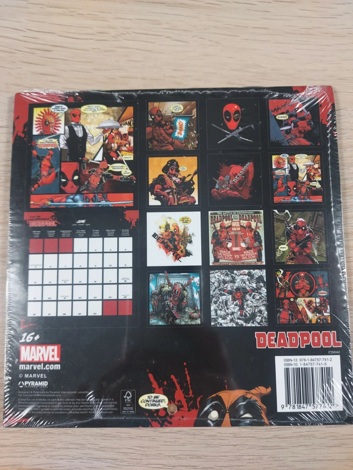 Marvel Deadpool 2017 Wall Calendar Official Pyramid New Sealed Rare Collectible, изображение 3