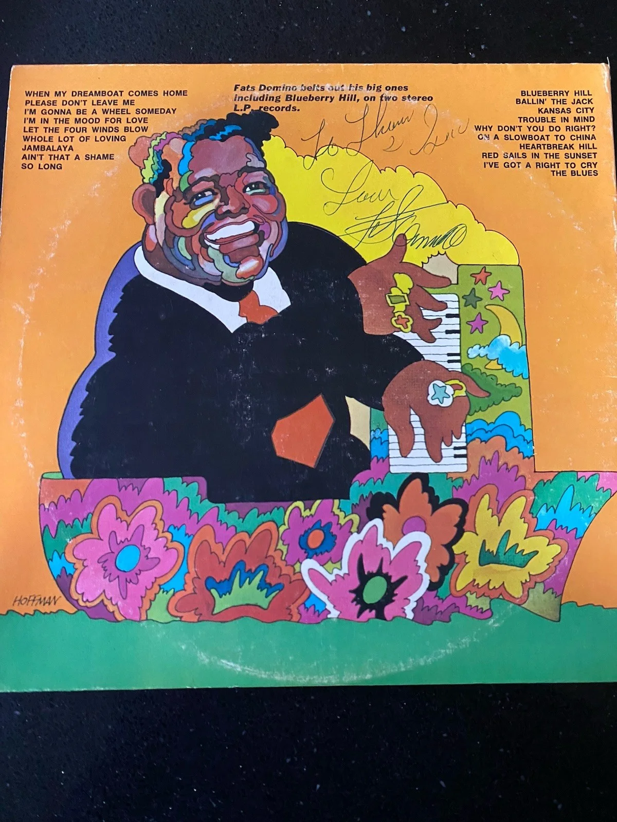 Fats Domino signed LP Album Cover 2 LPs, изображение 3