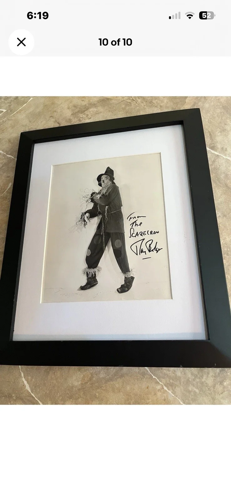 Ray Bolger Signed Photo Scarecrow Wizard of Oz Vintage Autograph, image 3