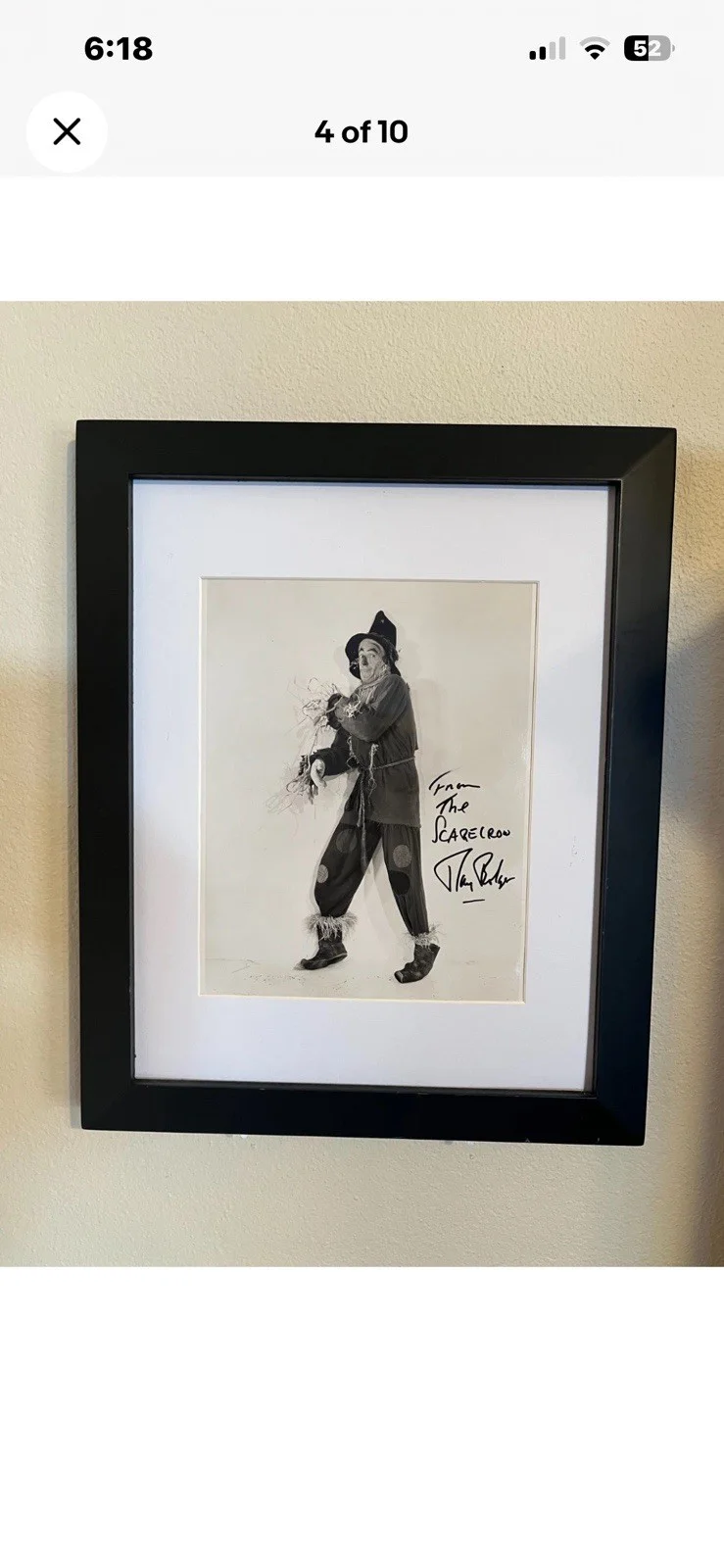 Ray Bolger Signed Photo Scarecrow Wizard of Oz Vintage Autograph, image 4