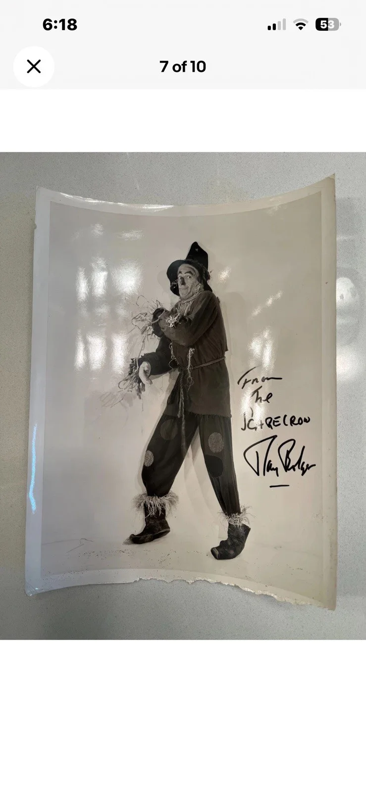 Ray Bolger Signed Photo Scarecrow Wizard of Oz Vintage Autograph, image 5