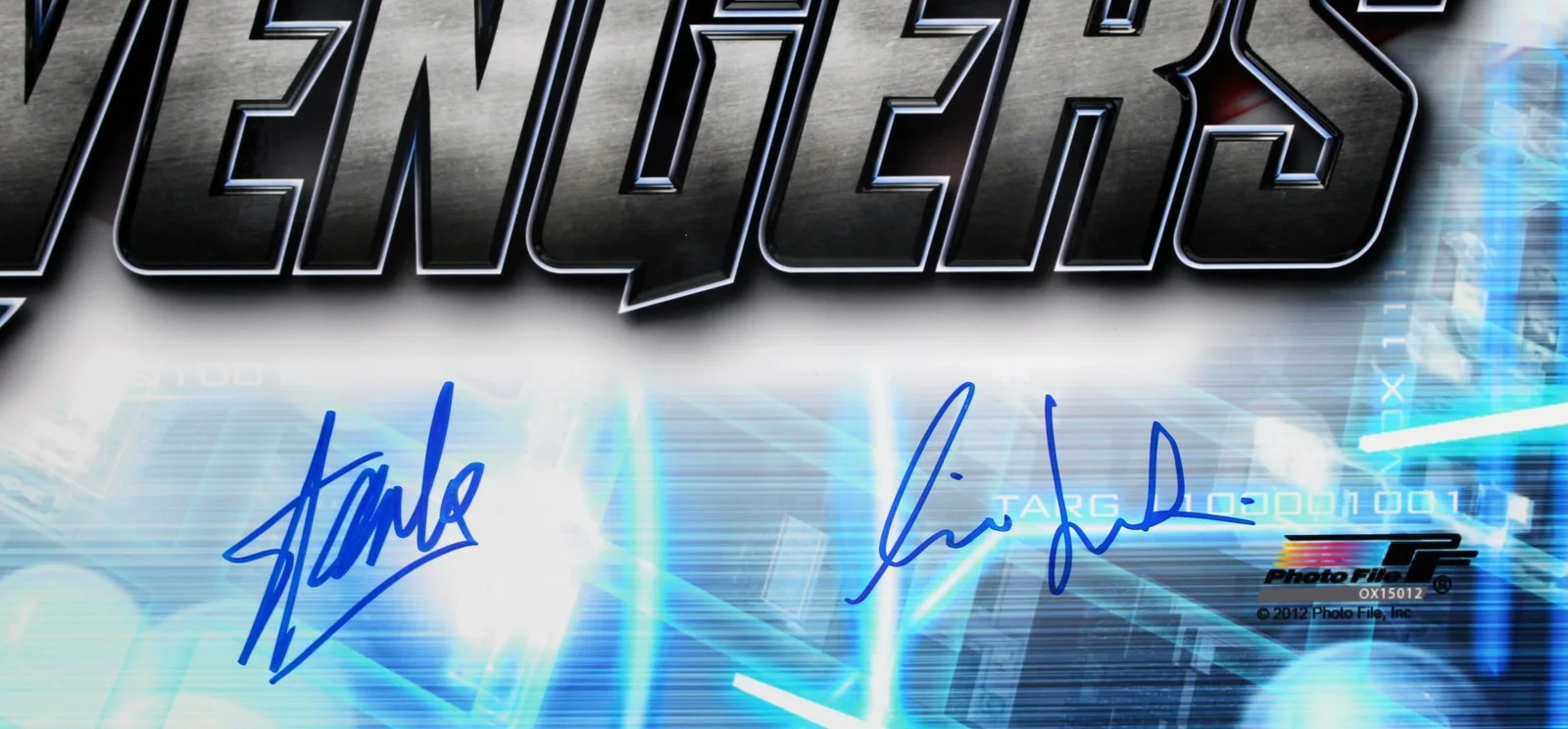 Stan Lee, Chris Evans, Mark Ruffalo, Chris Hemsworth, Jeremy Renn — The Avengers Cast (6) Lee, Evans, Ruffalo, Hemsworth +2 Signed 16x20 Photo BAS, image 3