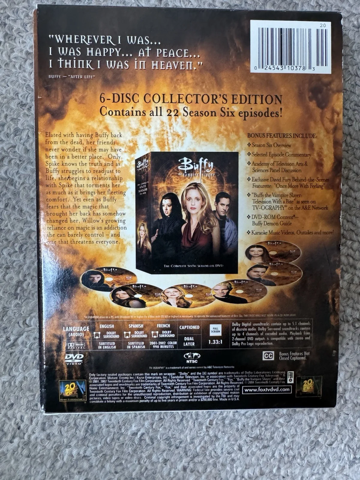 Nicholas Brendon — Buffy the Vampire Slayer Season 6 DVD SIGNED NICHOLAS BRENDON AUTOGRAPH MARSTERS, изображение 5