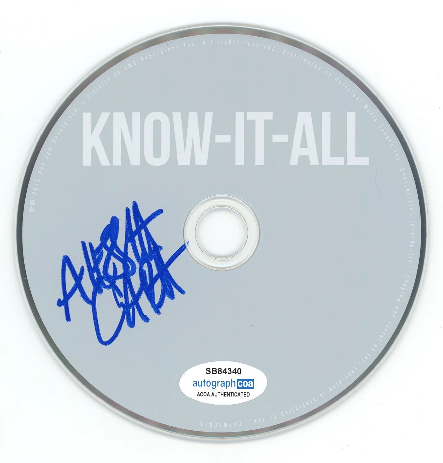 ALESSIA CARA — Alessia Cara signed "KNOW IT ALL" CD Autographed PROOF Singer ACOA COA, image 3