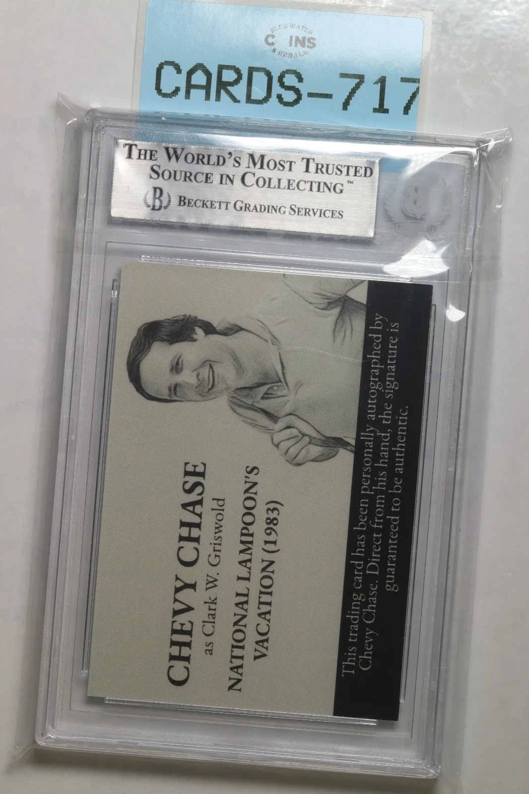 CHEVY CHASE CLARK GRISWOLD LAMPOON CUSTOM CARD AUTO SIGNED BECKETT CARD-717, image 2