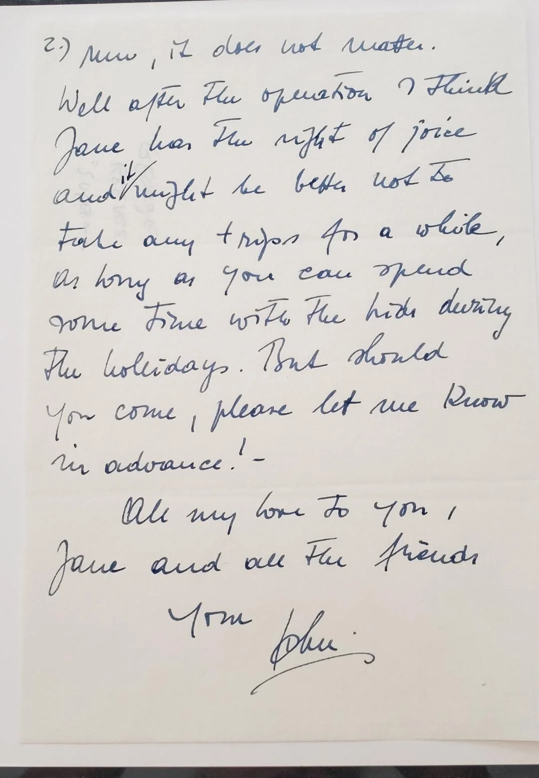 John Banner Schultz — RARE! Hogan's Heroes John Banner (Sgt. Schultz) 3 page Handwritten Letter, image 3