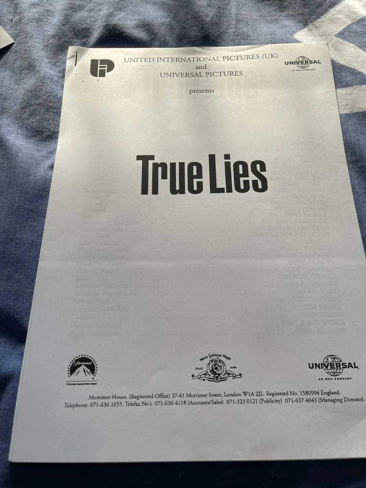 True Lies - UK Press Kit, image 2