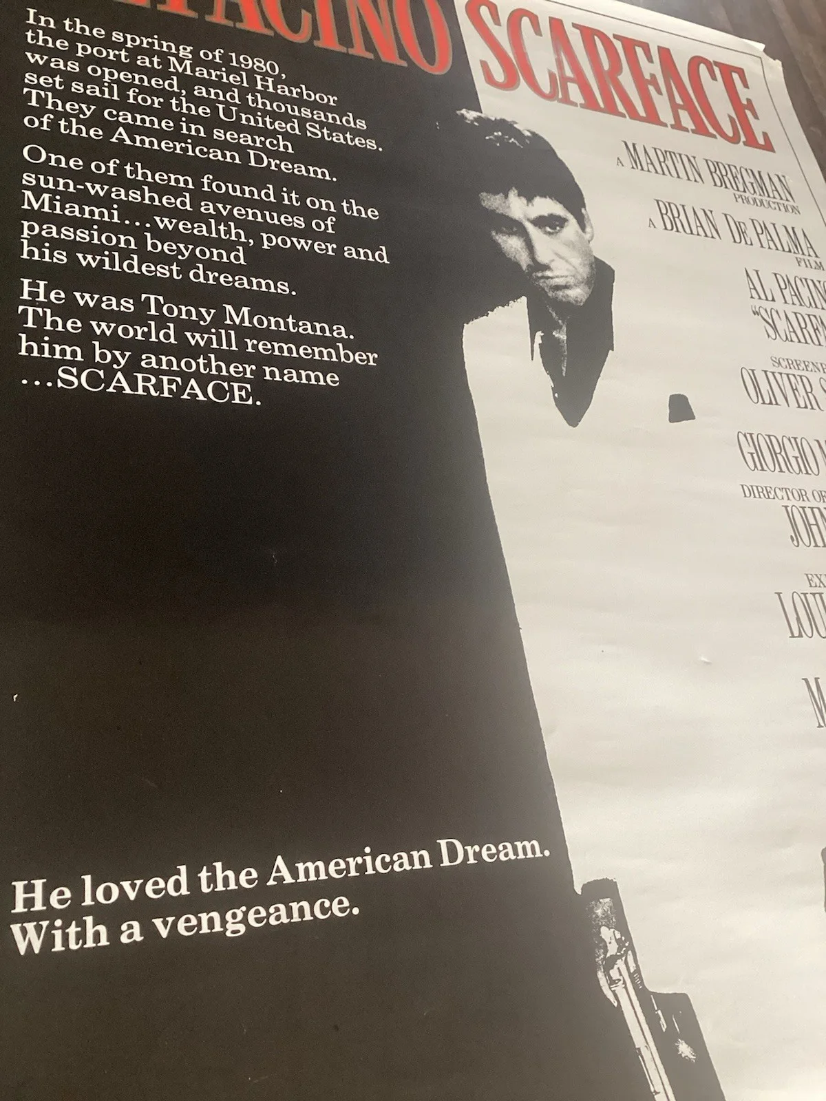 SCARFACE Al Pacino Brian De Palma Poster One Sheet ReRelease Poster 830167, изображение 5