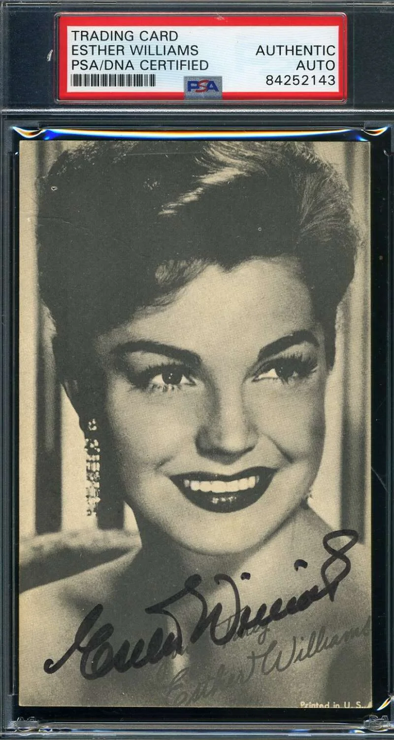 Esther Williams — Esther Williams PSA DNA Coa Signed Photo Exhibit Card Autograph