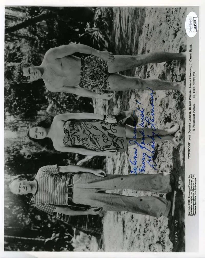 Dorothy Lamour — Dorothy Lamour JSA Coa Hand Signed 8x10 Typhoon Photo Autograph
