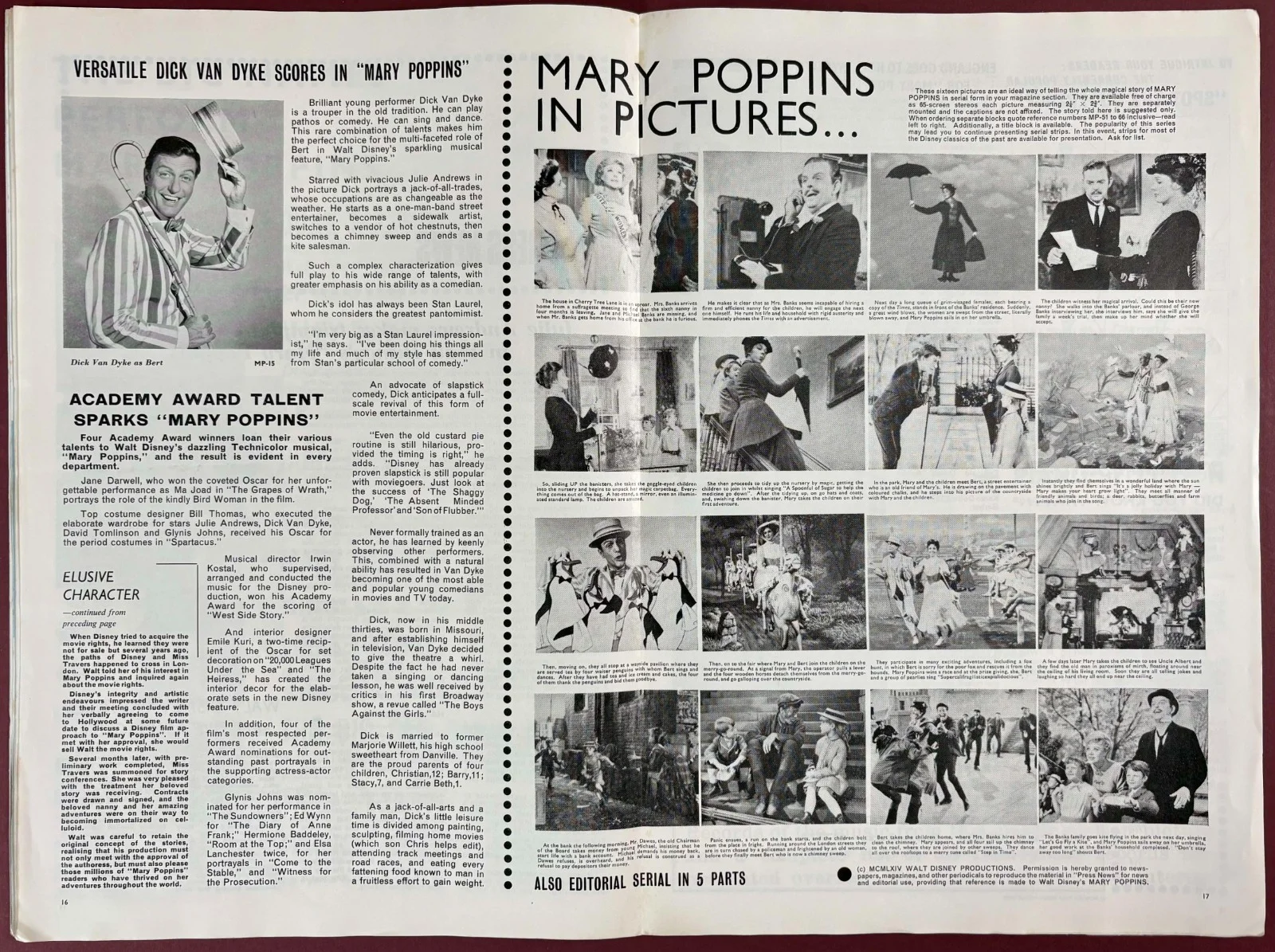 Mary Poppins ORIGINAL UK Press Campaign Book Julie Andrews Dick van Dyke Disney, изображение 4