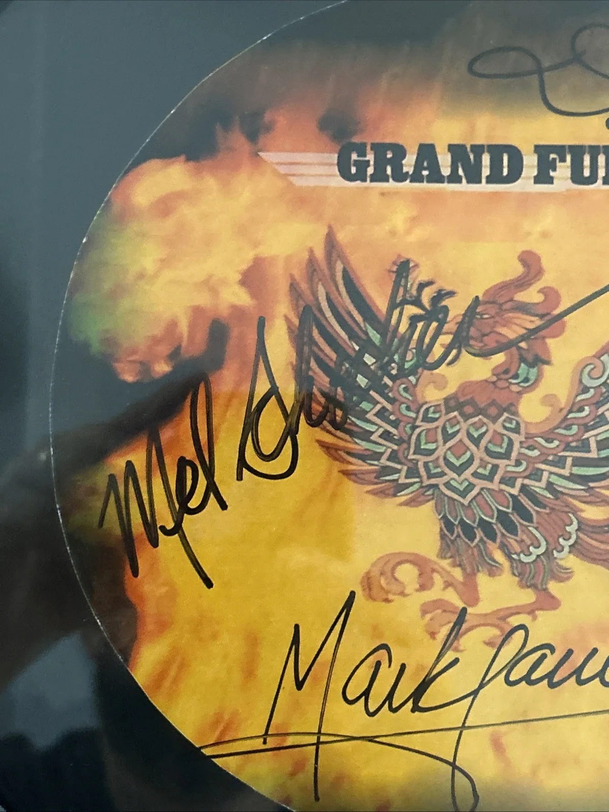 Grand Funk Railroad Signed Drum Head 3 Autos w/ COA Framed Mark Farner Brewer, изображение 4