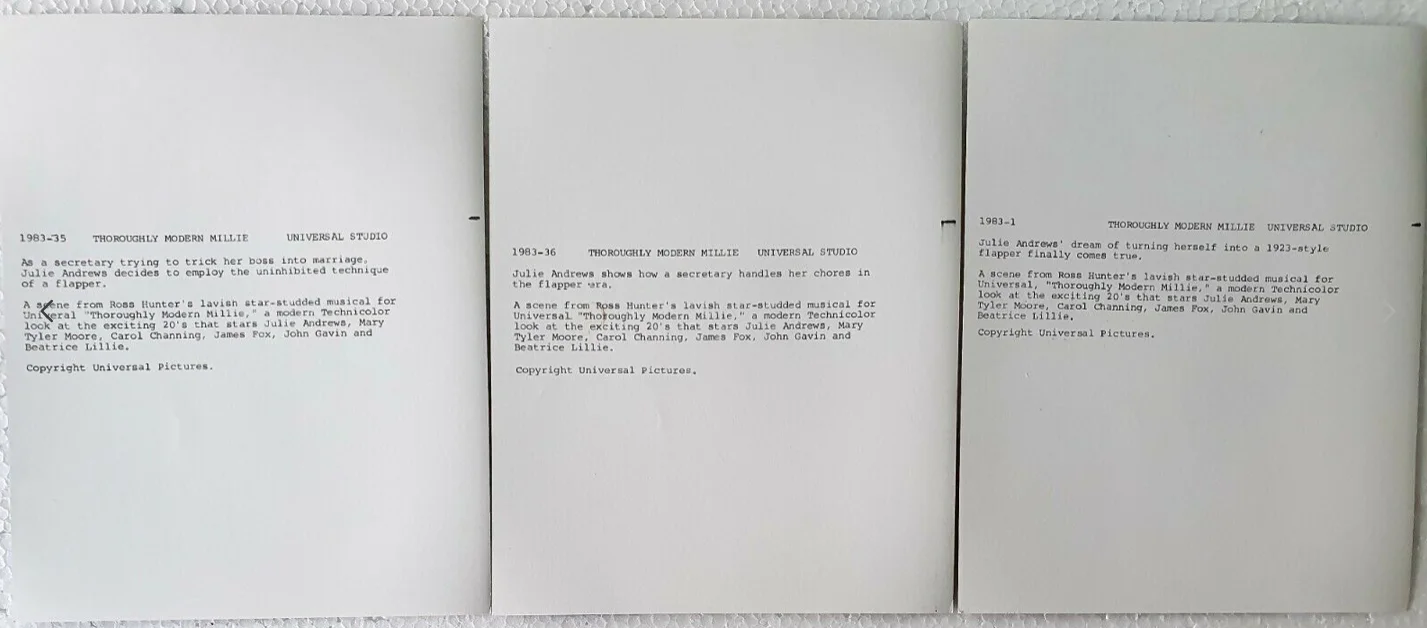 JULIE ANDREWS - 3 VINTAGE ORIGINAL 1967 PRESS PHOTOS THOROUGHLY MODERN MILLIE, изображение 2