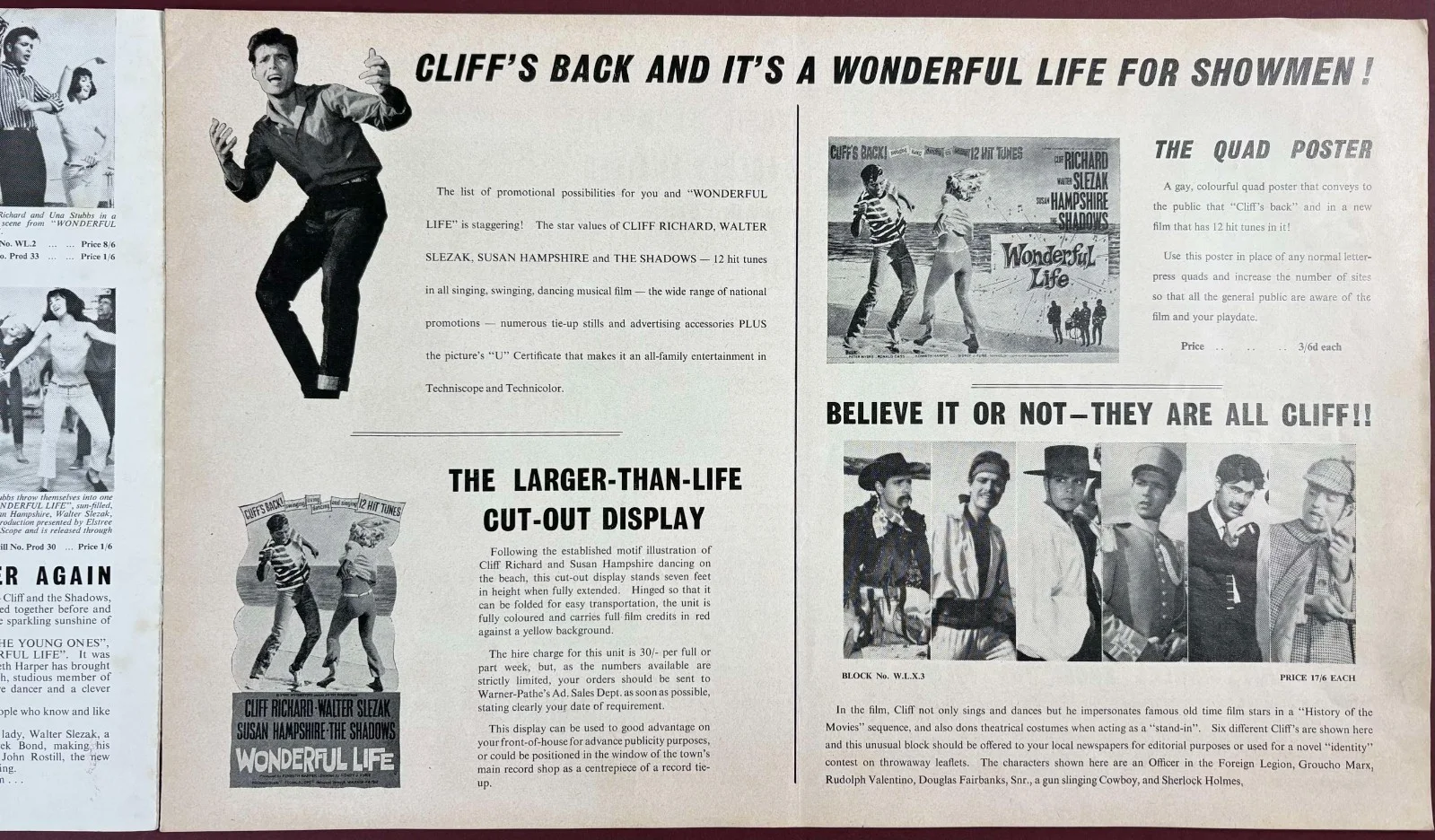 Wonderful Life ORIGINAL UK Press Campaign Book Cliff Richard 1964, image 3