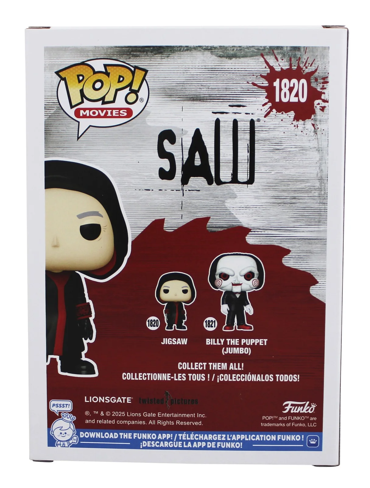 Tobin Bell — Tobin Bell Saw "Jigsaw" Signed #1820 Funko Pop Vinyl Figure W/ White Sig BAS Wit, изображение 4