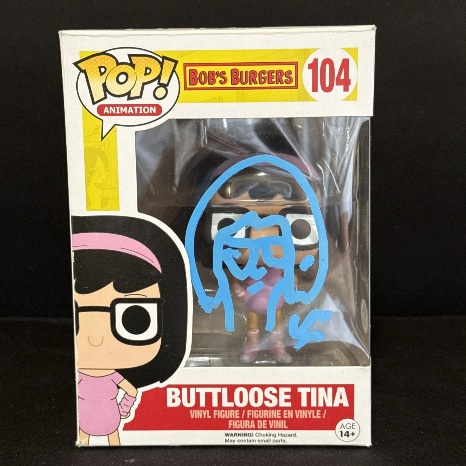 Dan Mintz — Funko Pop Tina Belcher #104 Signed & Sketched By Dan Mintz Rare Bobs Burgers PSA, изображение 2