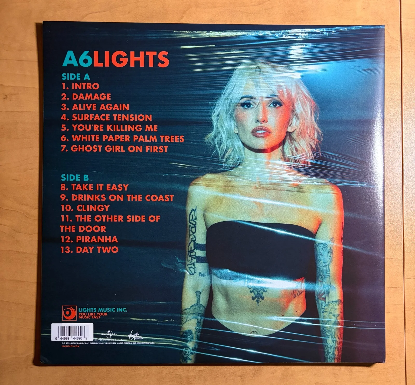 LIGHTS - A6 SIGNED Orange Crush Vinyl LP NM/VG+ Autographed, image 2
