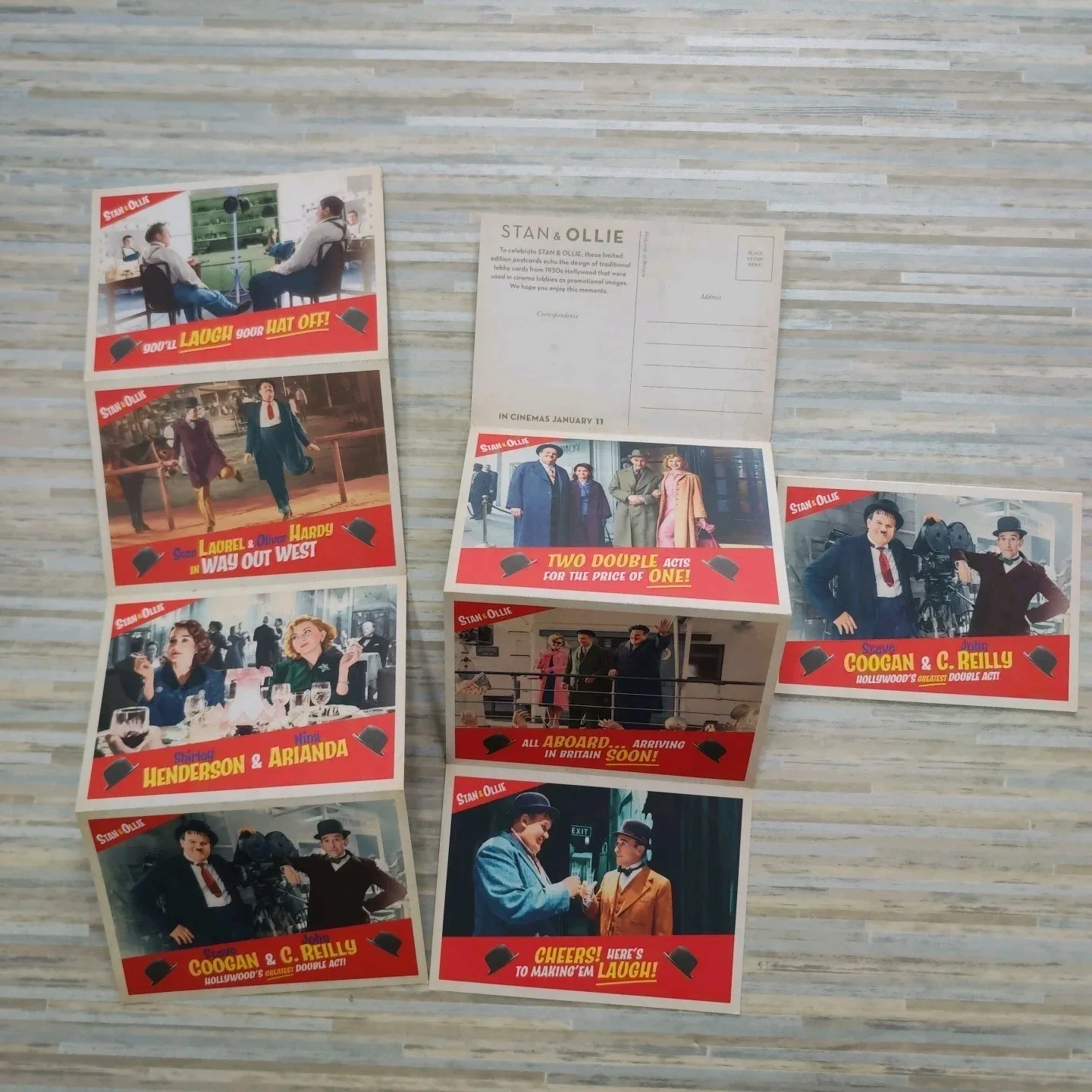 Stan & Ollie ODEON Postcards: 7 Picture Postcards (Laurel And Hardy Movie) 3x, изображение 2